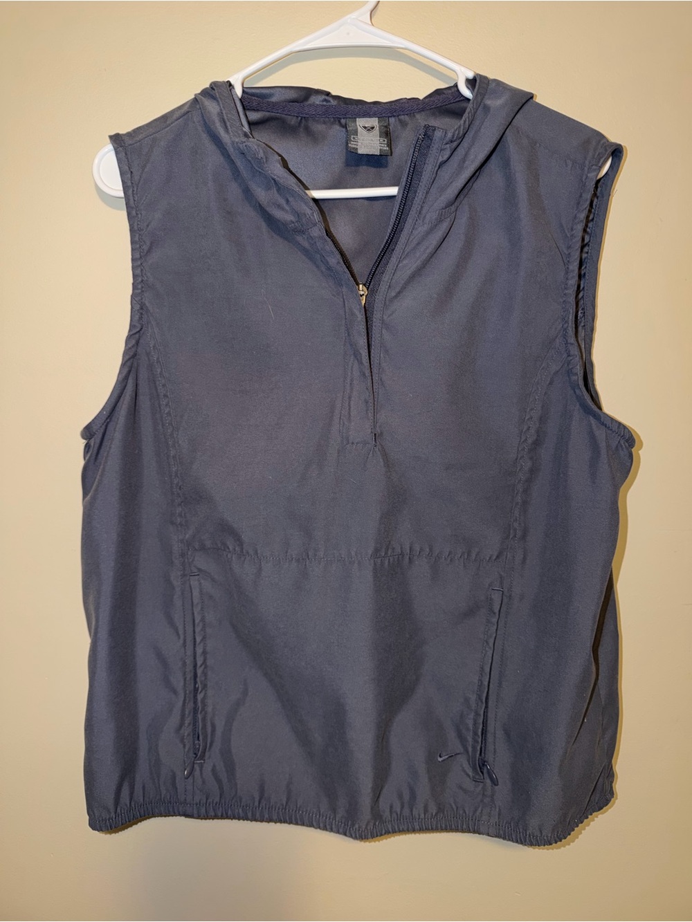 Nike Women's Navy Sleeveless Hooded Half-Zip Tank
